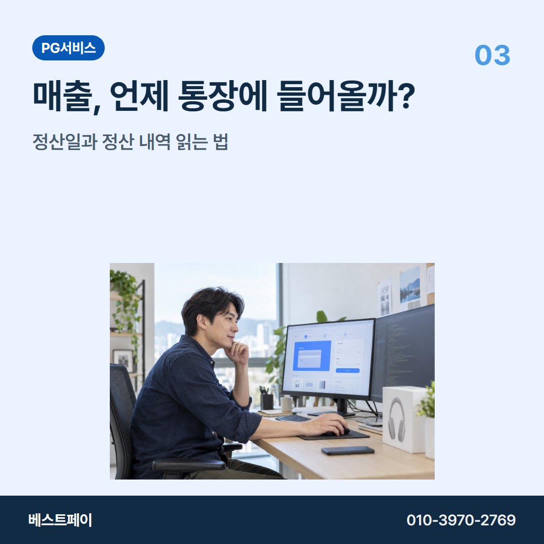 PG 서비스 매출, 언제 통장에 들어올까? — 궁금한 부분부터 골라 읽어 보세요