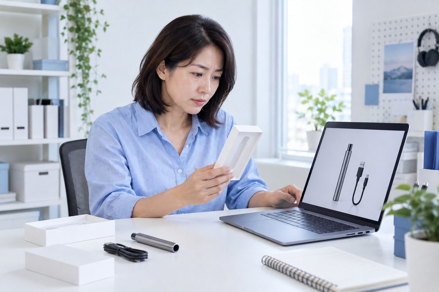 태블릿과 노트북으로 업무를 확인하는 여성 — PG 서비스 가입 서류부터 막막하시죠? 연락 주시면 신청서까지 같이 정리해 드립니다.